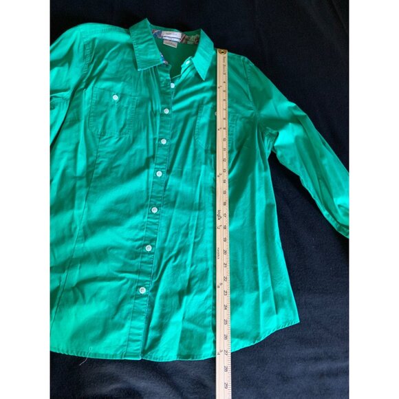 Van Heusen Womens Classic Fit Size XLarge Green Button-Down Shirt - Picture 4 of 10